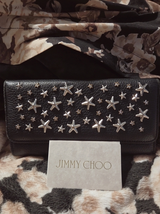 Jimmy Choo Handbags - JIMMY CHOO NINO BLACK LONG SNAP WALLET
